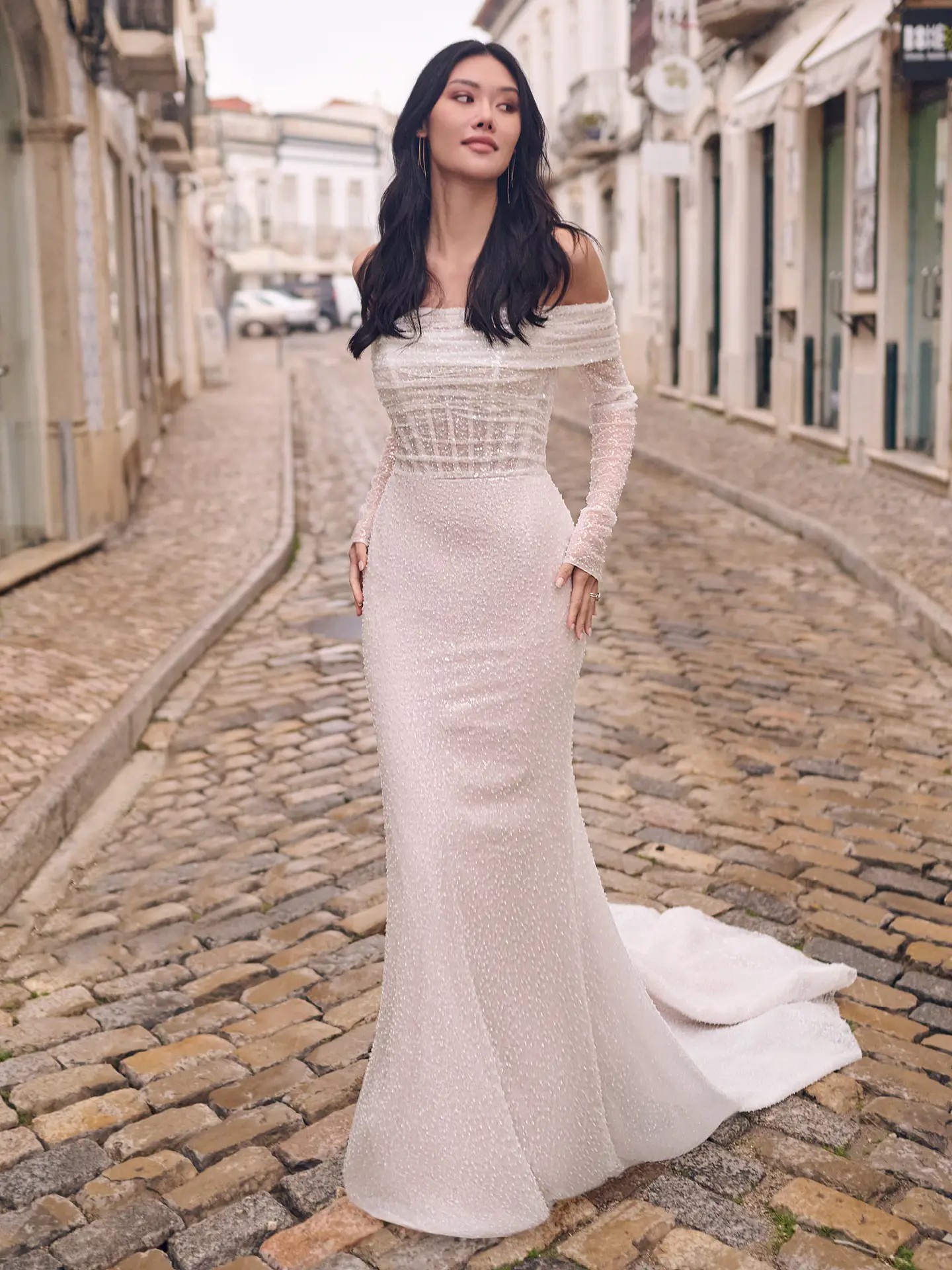 Maggie Sottero Beaded Long Sleeved Dress