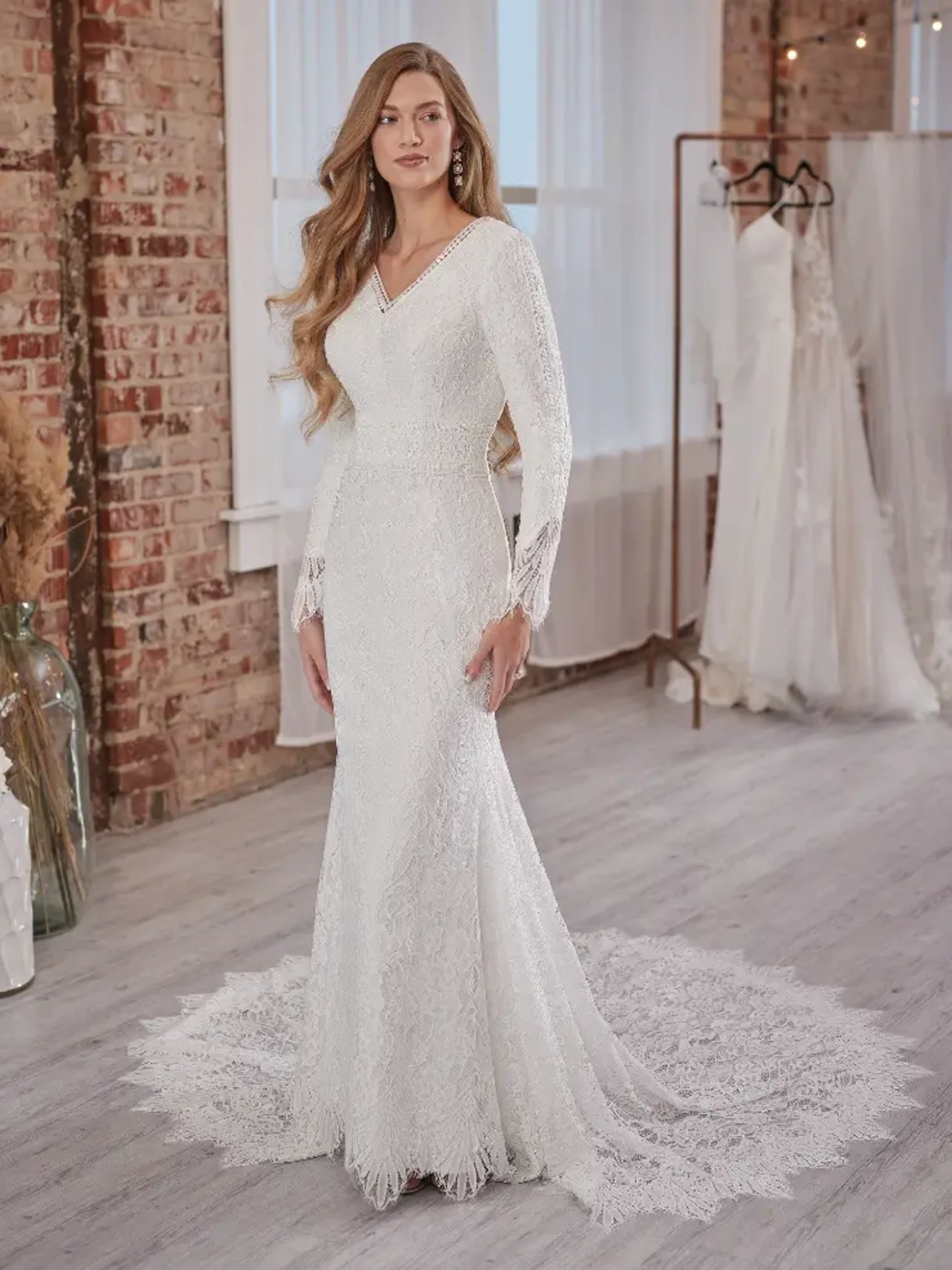 maggie sottero long sleeve lace wedding dress Kitaro Detachable Sleeves by Maggie Sottero Bridal Closet