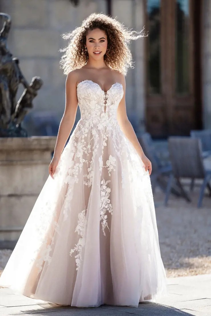 Allure champagne online lace wedding dress