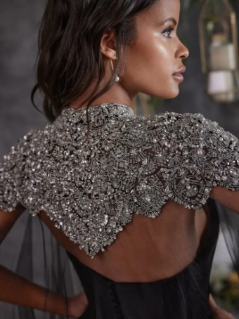 Sottero and Midgley 140077 Cape #2 Black/Silver thumbnail