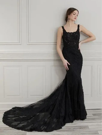 House of Wu 139436 Overskirt #5 Black/Silver thumbnail