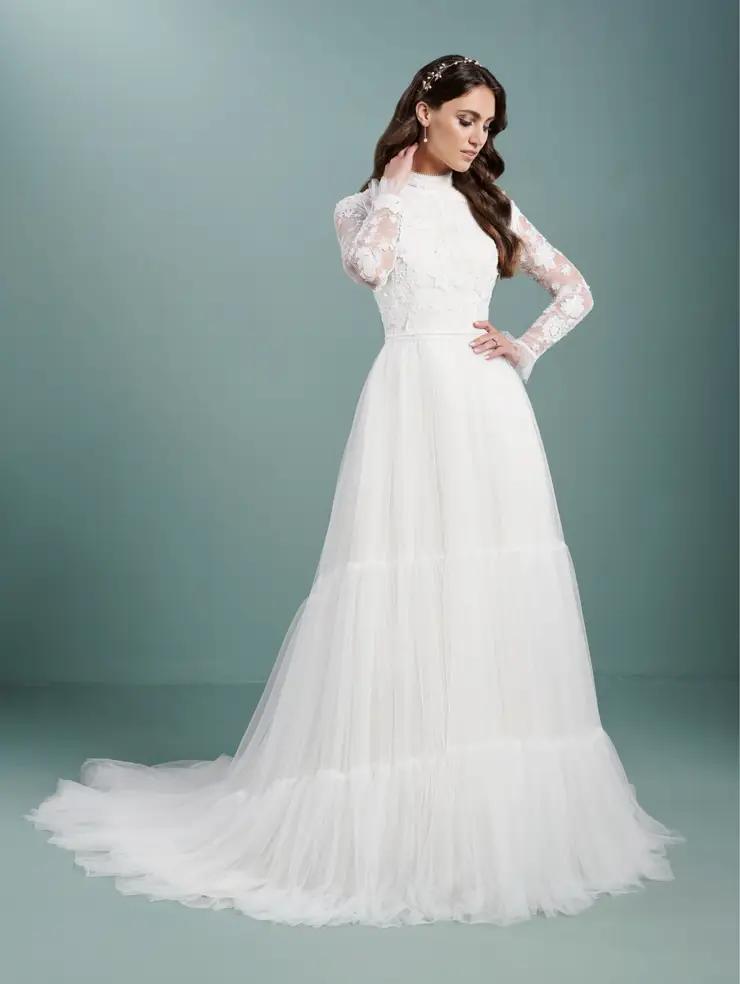 Elegant Ivory Wedding Dresses 2017 A-Line / Princess V-Neck Long Sleeve  Backless Appliques Lace Beading