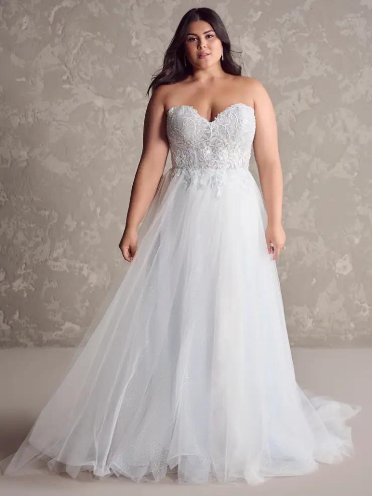 Plus Size Asymmetrical Wedding Dress