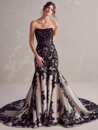 Sottero and Midgley 142823 #3 Ivory Black/Black/Nude thumbnail