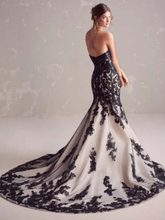 Sottero and Midgley 142823 #4 Ivory Black/Black/Nude thumbnail