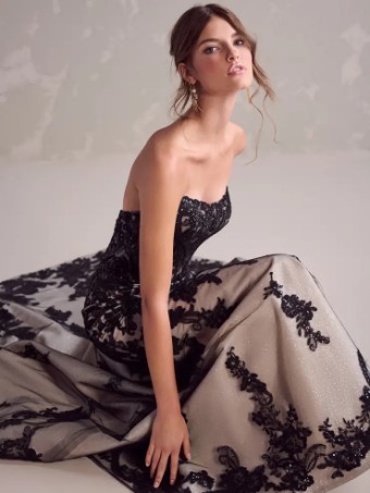 Sottero and Midgley 142823 #12 Ivory Black/Black/Nude thumbnail