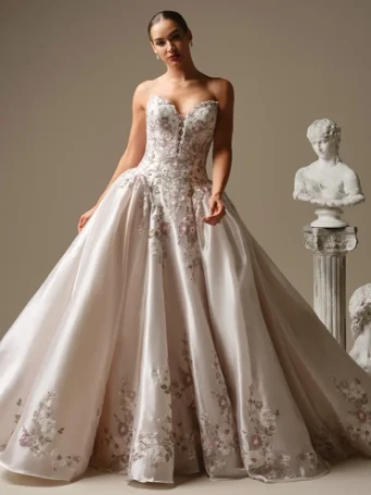 Sottero and Midgley 146935 #3 Ivory/Pale Blush/Multi thumbnail
