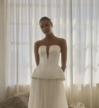Casablanca Bridal 146483- Corset Top #0 default Ivory/Nude thumbnail