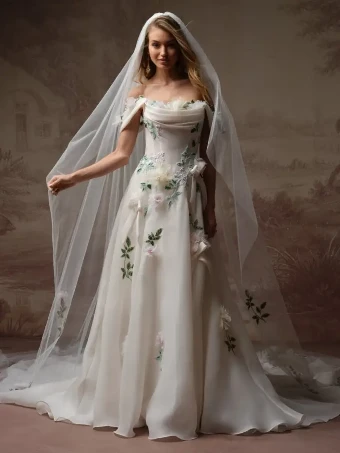 Sottero and Midgley 147876- Straps #1 Ivory/Pale Blush/Multi thumbnail