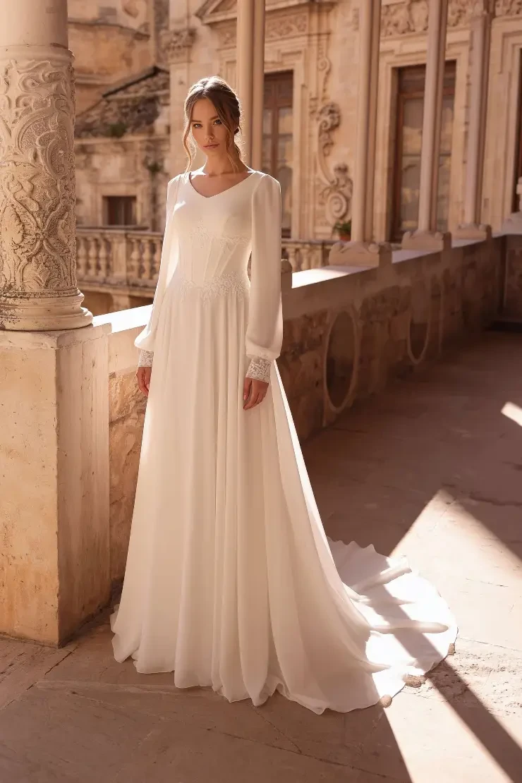 formal dresses ogden utah Modest Wedding color_Heather Gray