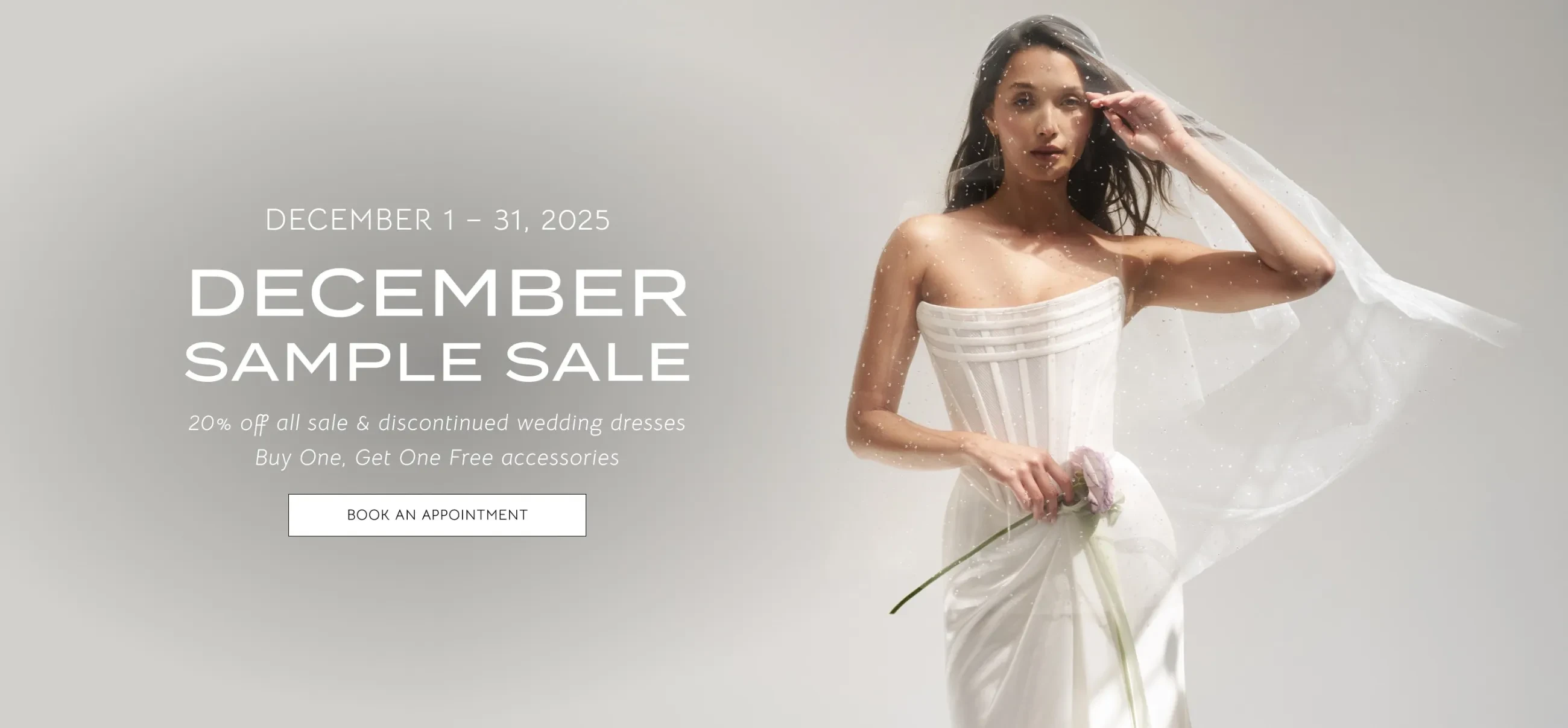 december sample sale banner