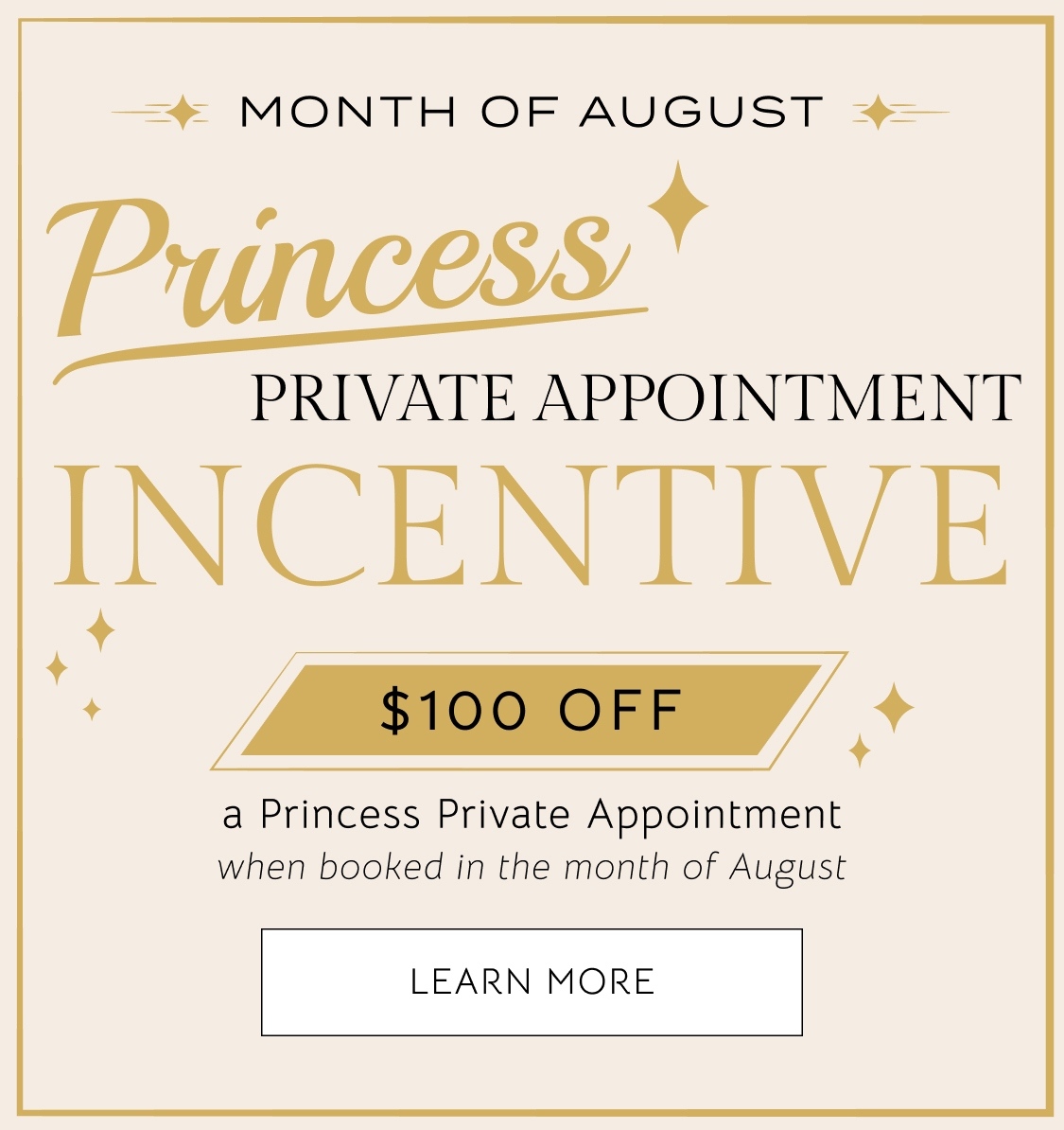princess private appointment incentive banner